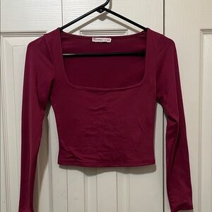 Sincerely Jules Deep Red Long Sleeve Crop Top.